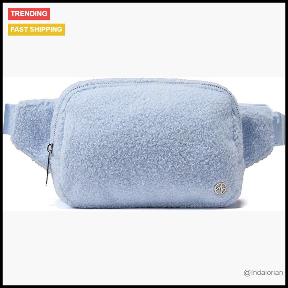 Large Fleece Fanny Pack Belt Bag Adjustable Strap Water Resistant Y2k Retro